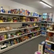 Shop shelves with items on them